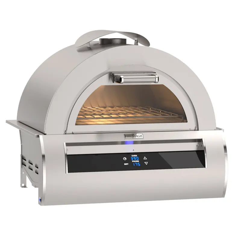 Fire Magic Echelon 5660 – 30" Black Glass Built-In Propane Pizza Oven 1