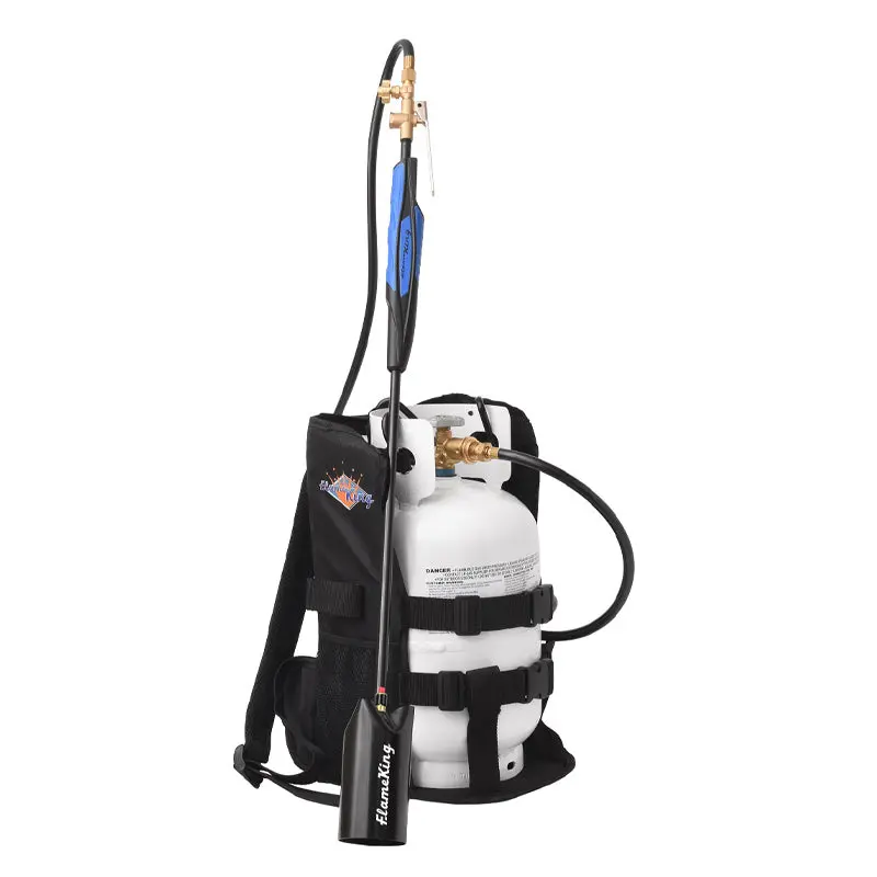 Flame King 10 Lb Propane Bundle – Includes Tank, 500,000 Btu Weed Burner Torch, And Propane Backpack 1