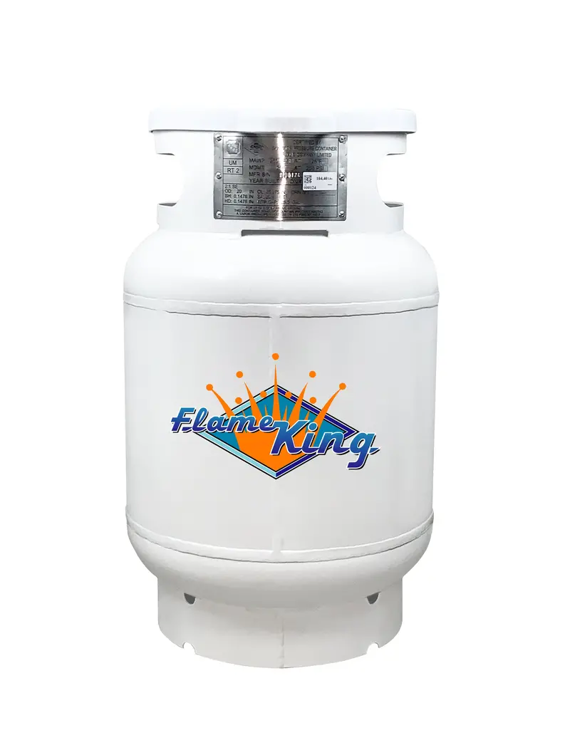 Flame King 100 Lb Asme Propane Tank – 25-Gallon Capacity With Built-In Gauge, Valves, And Protective Lid 1