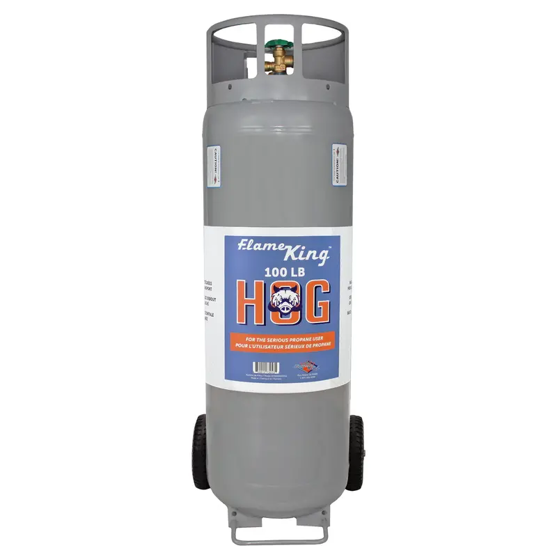 Flame King 100Lb Empty Propane Cylinder – Pol Valve, Wheels, Dual Orientation Design 1