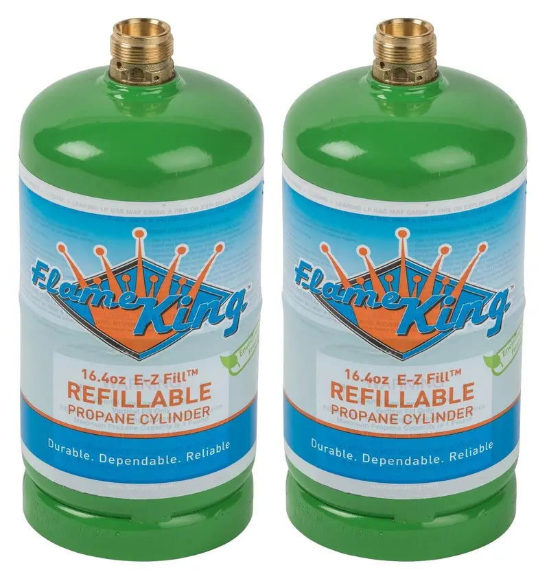 Flame King 1Lb Refillable Lp Propane Cylinder – 2-Pack, Sustainable Design 1
