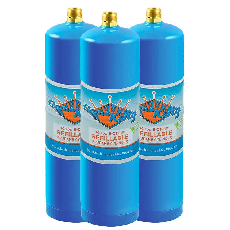 Flame King 3-Pack: 1Lb Refillable Welding Propane Cylinders – Eco-Conscious Set 1