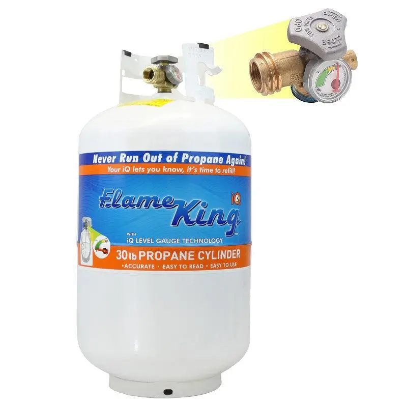 Flame King 30Lb Propane Cylinder With Opd Valve And Integrated Pressure Gauge 1