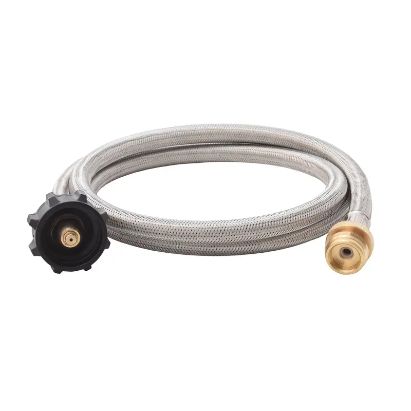 Flame King 5-Foot Steel-Braided Qcc-To-Cga600 Propane Hose 1