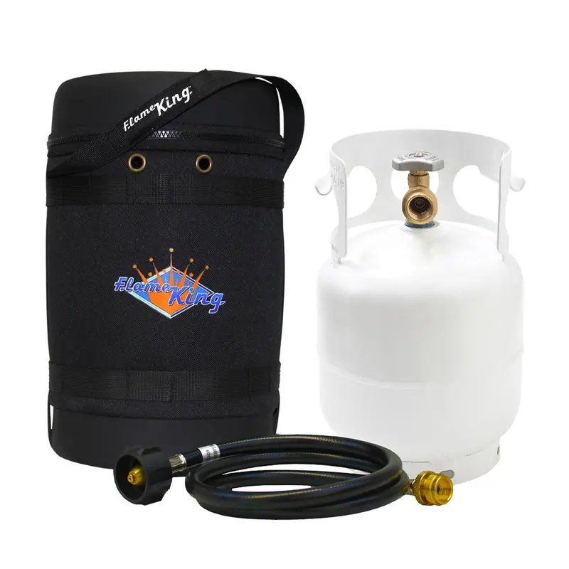 Flame King 5Lb Propane Tank Kit With Adapter Hose And Insulated Carry Case 1