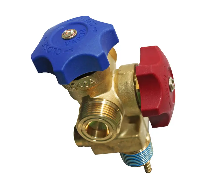 Flame King Dual-Access Valve For 123 Lb Refrigerant Tanks — Vapor/Liquid Ports + Dip Tube 1