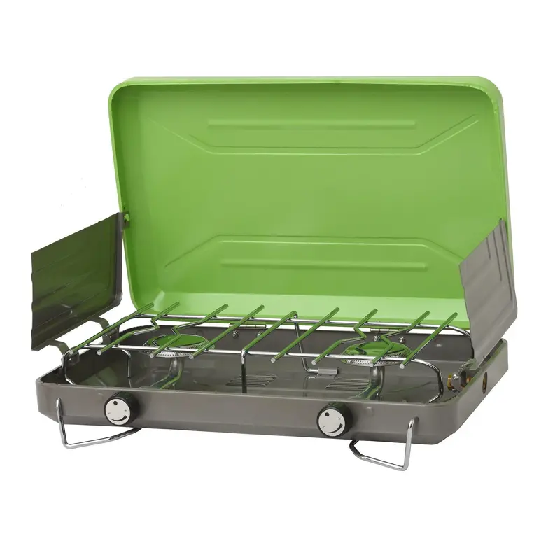 Flame King Dual-Burner Portable Camping Stove & Grill 1