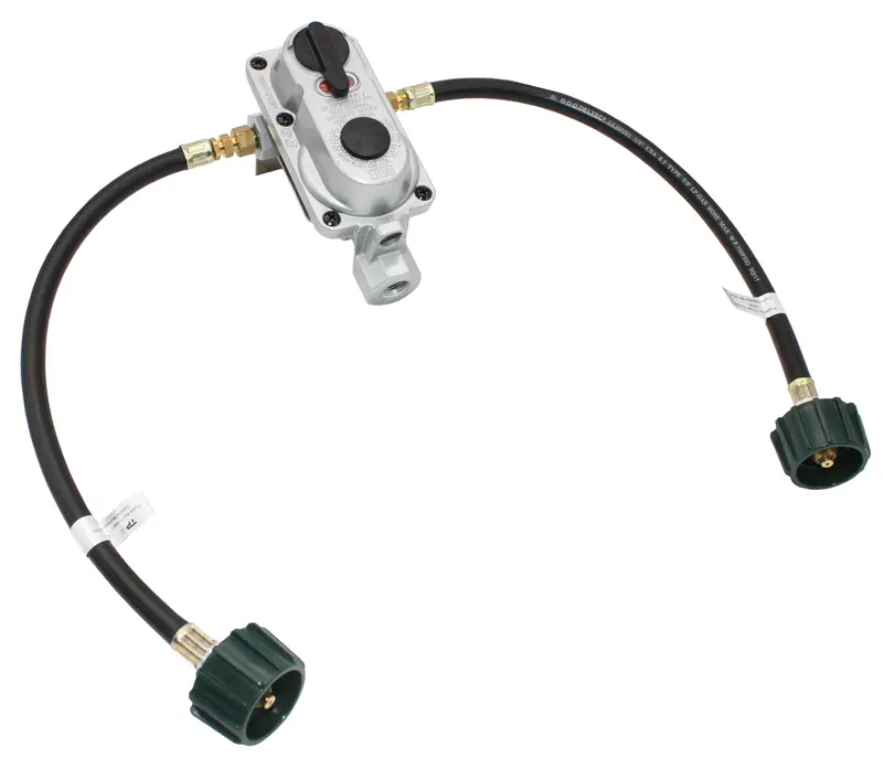 Flame King Two-Stage Automatic Propane Regulator – Includes Protective Cover, Mounting Bracket, And Dual 15-Inch Pigtails 1