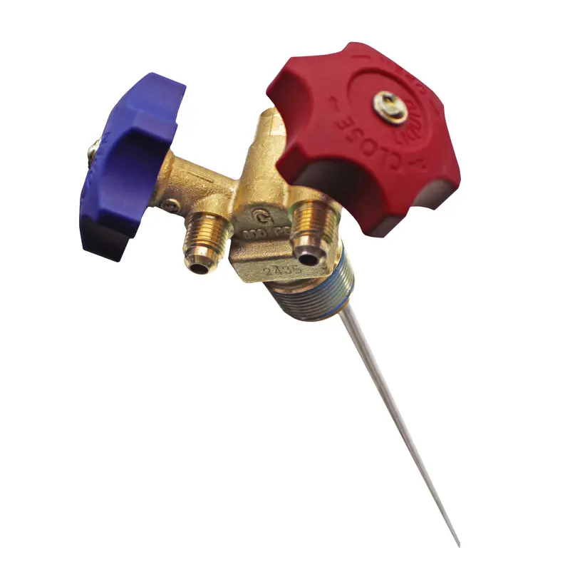 Flame King Y-Valve Assembly For 30 Lb Refrigerant Tanks — Aluminum Dip Tube & Integrated Filter 1