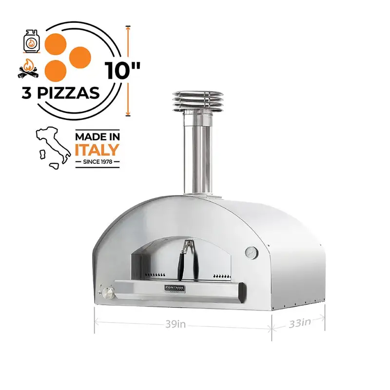 Fontana Forni Firenze 39" Stainless Steel Hybrid Gas-And-Wood Pizza Oven 1