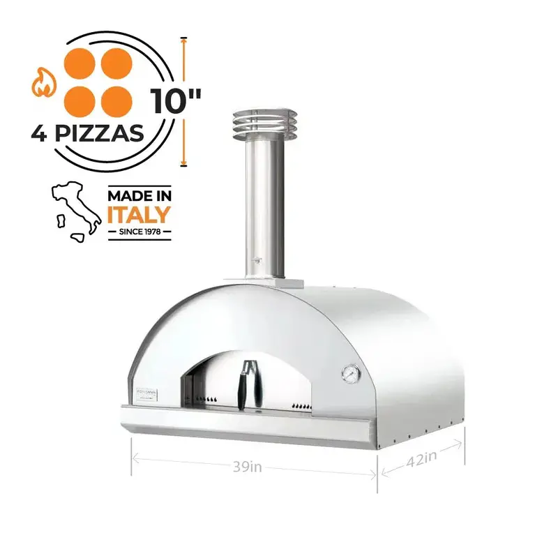 Fontana Forni Marinara 39" Stainless Steel Countertop Wood-Fired Pizza Oven 1