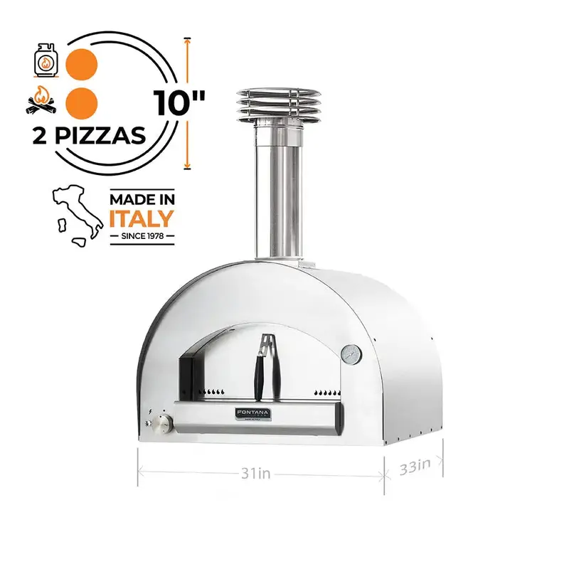 Fontana Forni Napoli 31" Stainless Steel Hybrid Gas & Wood Pizza Oven 1