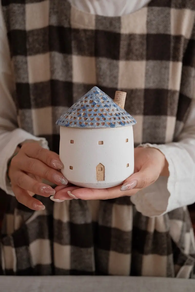 Forest Seed Ceramic Clay House Cup – Compact Handcrafted Design 1