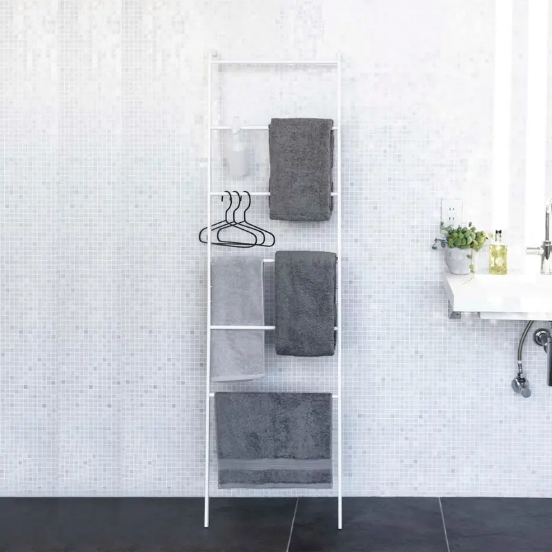 Freestanding Leaning Ladder Shelf – 63-Inch Steel Storage Rack 1