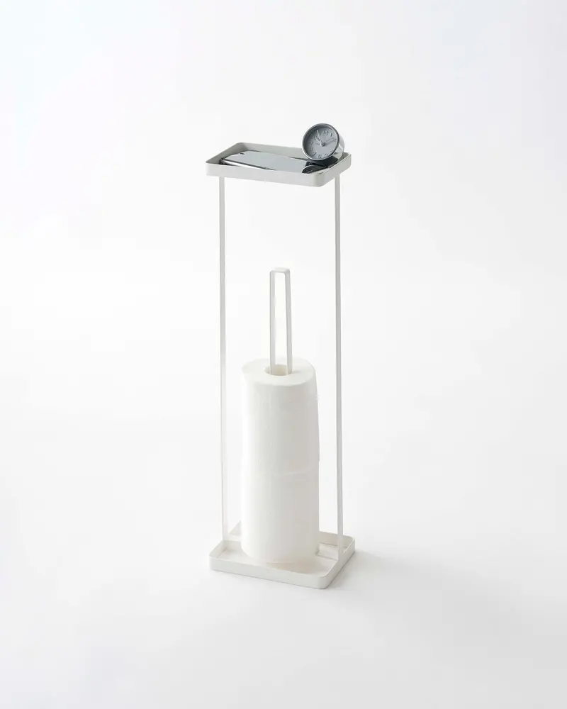 Freestanding Toilet Paper Dispenser – Sleek Steel Stand 1