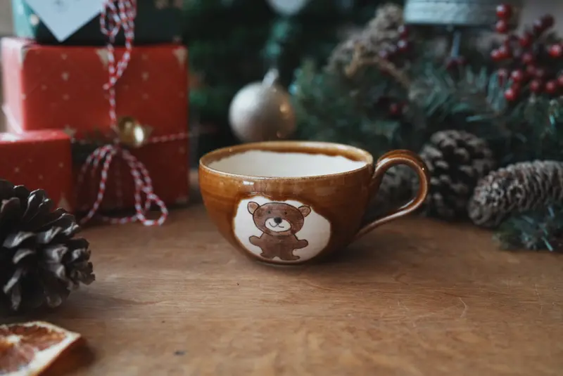 Fumiko Kondo Brown Bear Soup-Specific Ceramic Mug (Fk23) 1