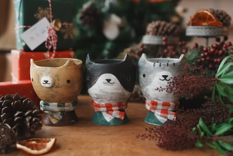 Fumiko Tsuchihashi Hand-Thrown Cat Goblet Ft24 1