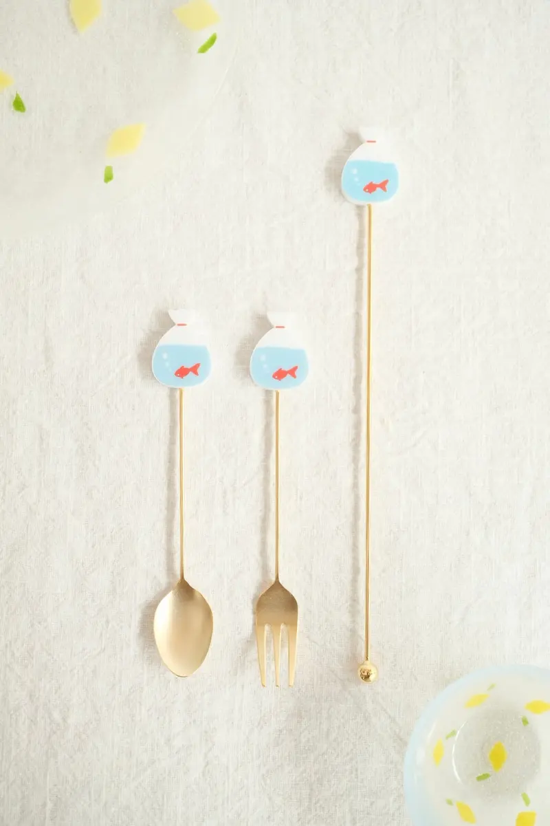 Goldfish-Themed Summer Festival Cutlery Set 1