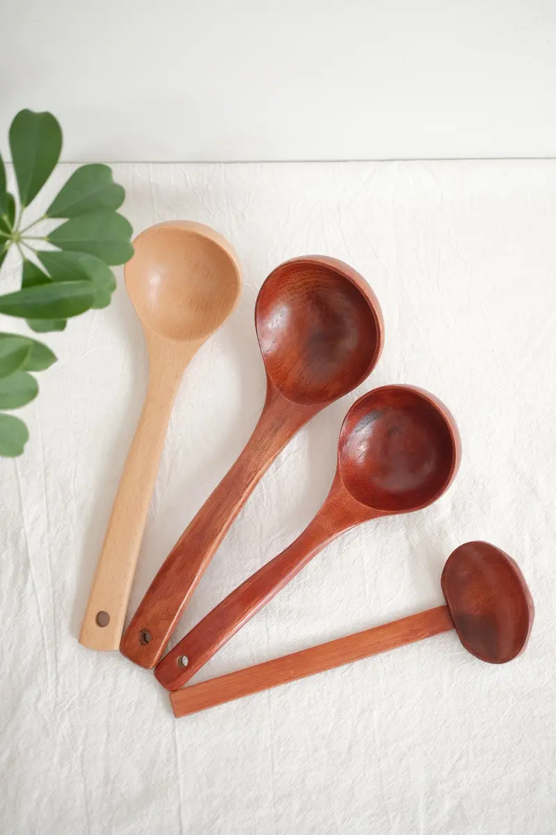 Hand-Turned Natural Wood Ladle – Sustainable Kitchen Utensil 1
