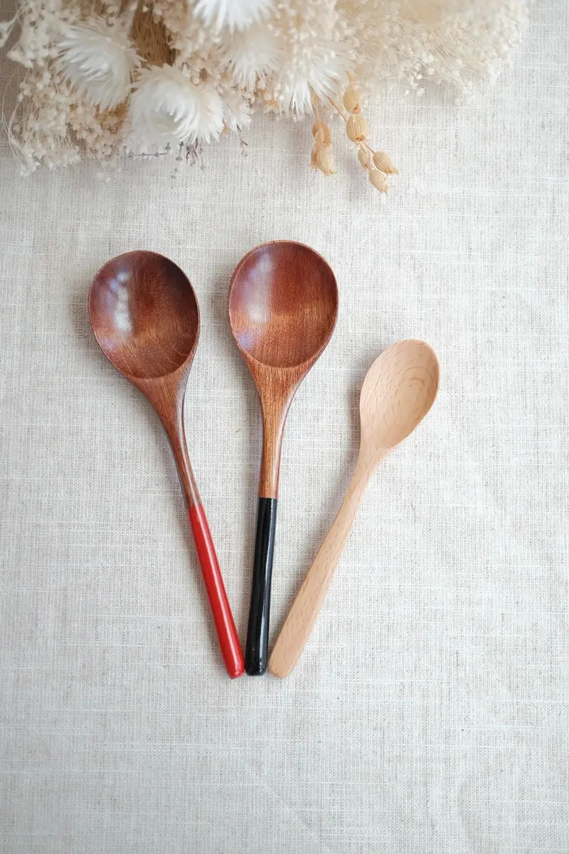 Handcrafted Japanese Natural Wood Serving Spoon 1