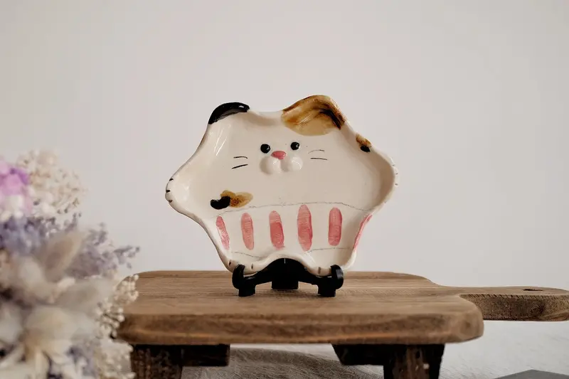 Harunyaaa Spring Vegetable Small Cat-Shaped Plate Hy11 Variant #2 1
