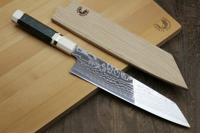 Hayate Sukenari Zdp-189 Damascus Kiritsuke – 240Mm Precision Japanese Chef Knife, Ivory-Bolstered Octagonal Handle 1