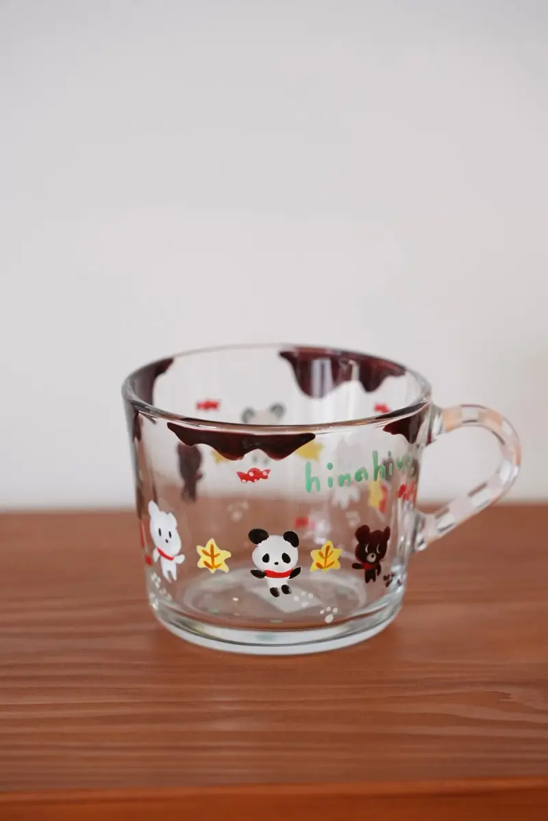 Hina Hiyo Club Art Glass Mug #3 – Hand-Blown Design 1