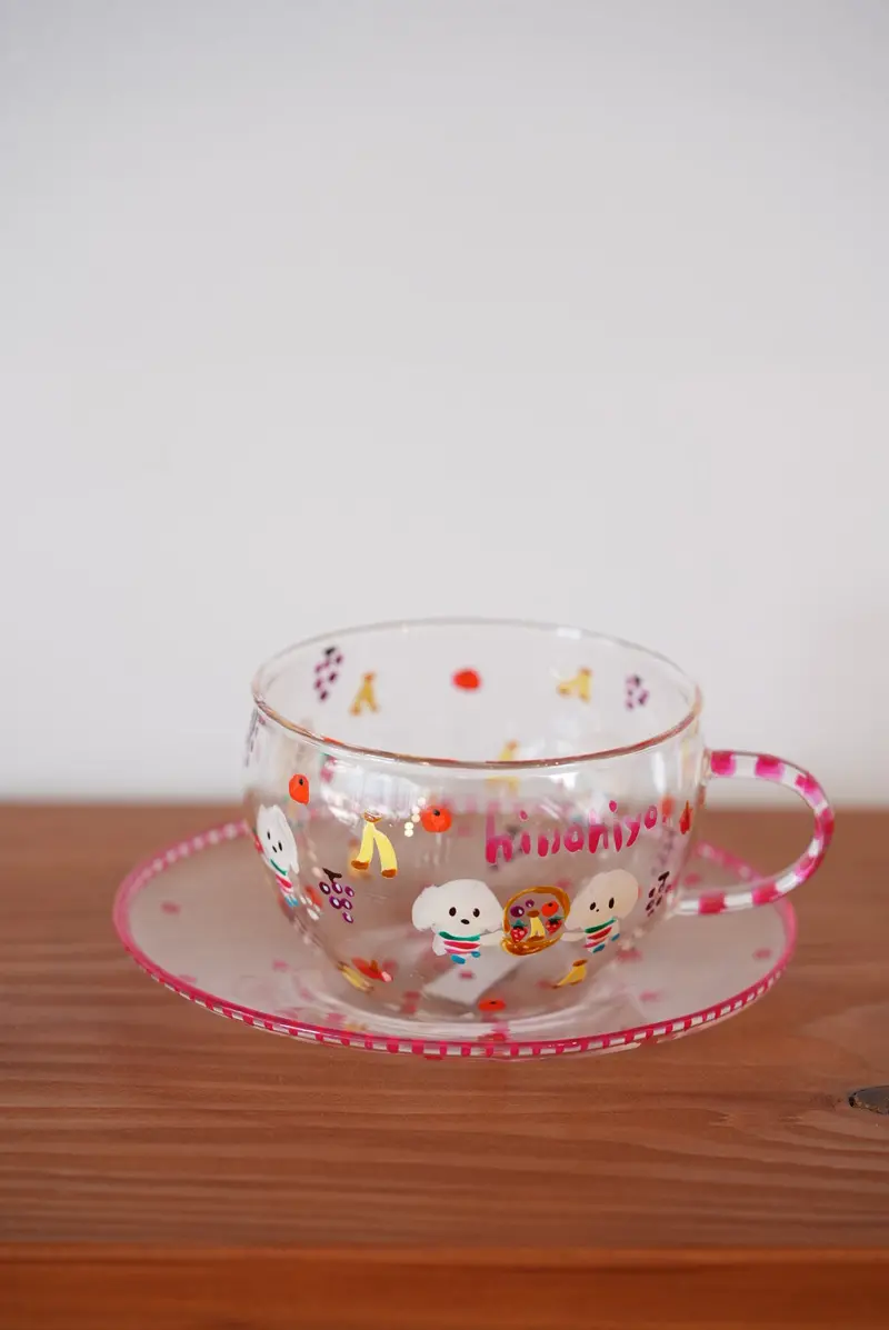 Hina Hiyo Club Glass Coffee Set #2 With Matching Saucer 1