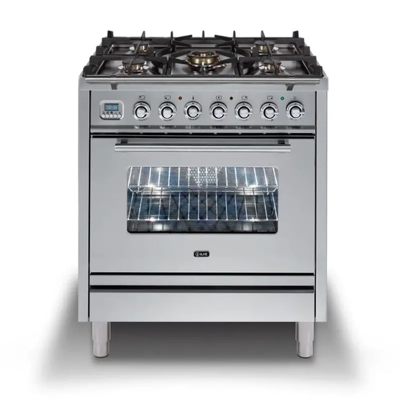 Ilve 30-Inch Professional Plus Freestanding Dual-Fuel Range With Trim Kit 1
