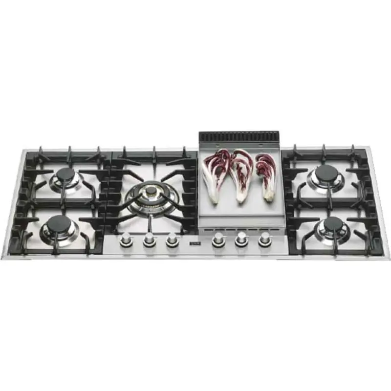 Ilve 48-Inch 5-Burner Gas Cooktop Featuring Integrated Griddle 1