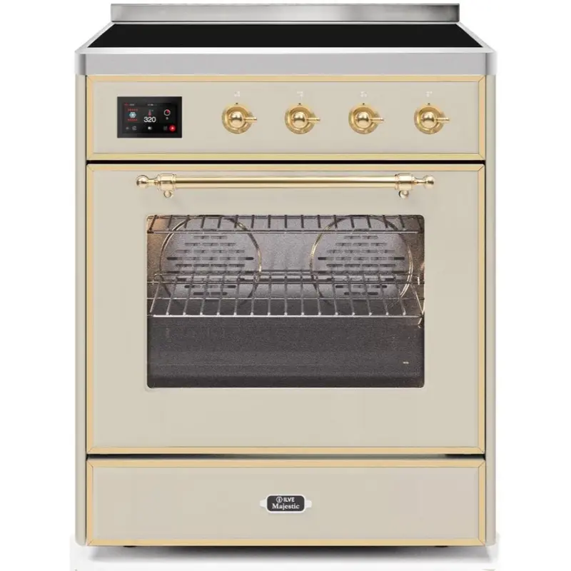 Ilve Majestic Ii 30-Inch 4-Burner Freestanding Electric Range With Trim 1