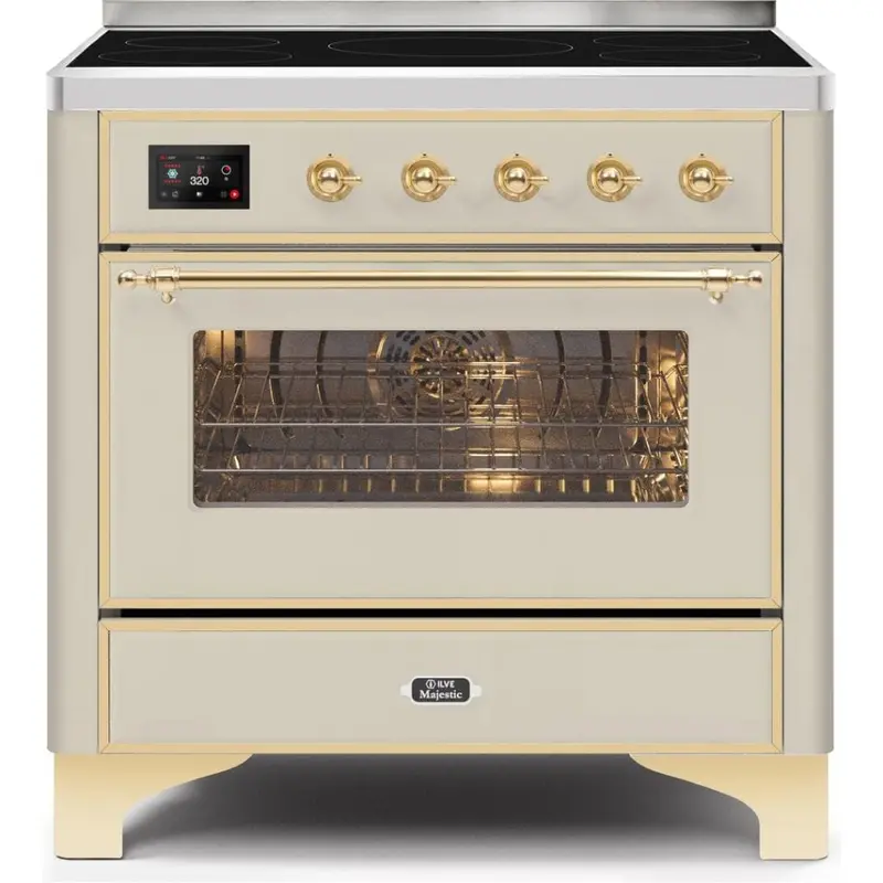 Ilve Majestic Ii 36-Inch 5-Burner Freestanding Electric Range With Trim 1
