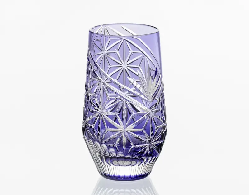 Kagami Crystal Asanoha Pattern Tumbler (Edo Kiriko Hemp Leaf Design) 1