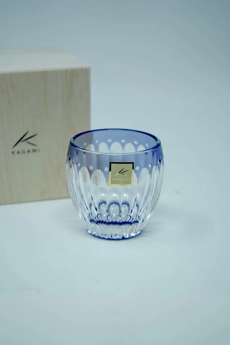 Kagami Crystal Edo Kiriko Sake Cup – Chrysanthemum Pattern By Satoshi Nabetani 1