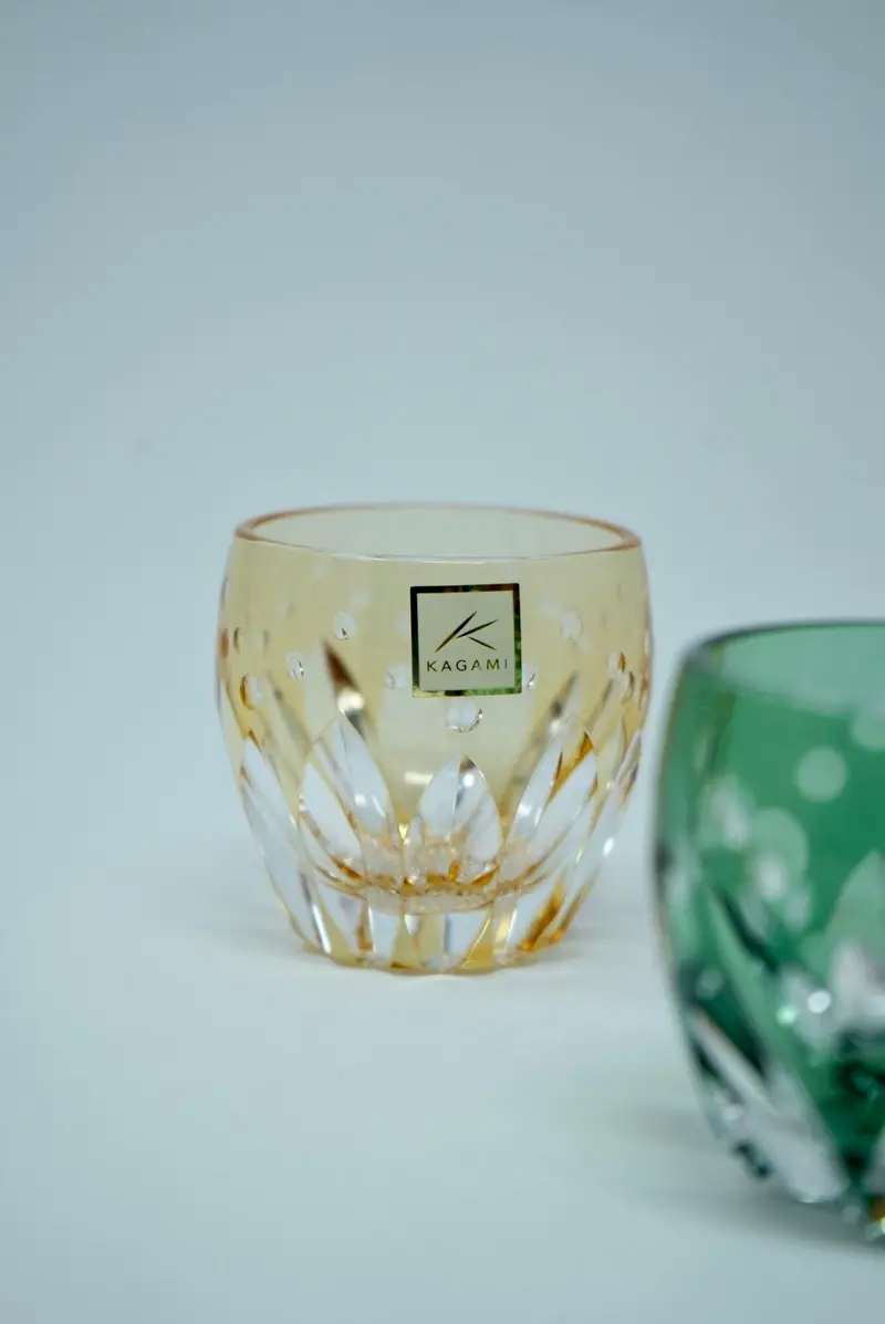 Kagami Crystal Edo Kiriko Sake Cup – Sunflower Motif By Satoshi Nabetani 1