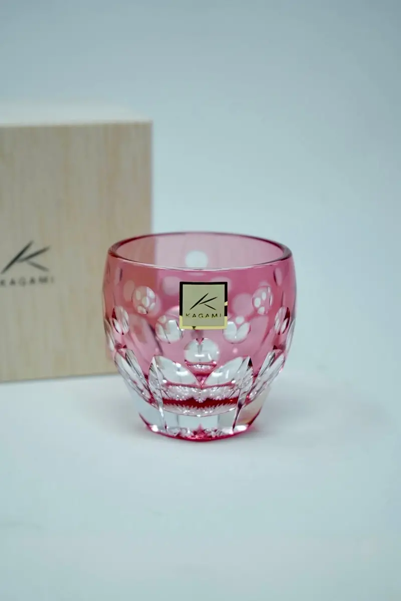 Kagami Crystal Edo Kiriko Sake Glass – Cherry Blossom Theme By Satoshi Nabetani 1