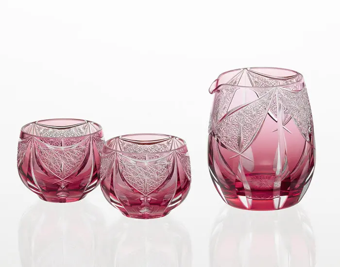 Kagami Crystal Edo Kiriko Sake Glass – 'Kagura' Design 1