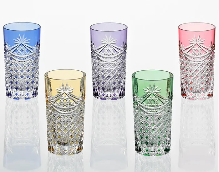 Kagami Crystal Edo Kiriko Tumbler Set – Drape & Tetragonal Basket Weave Design 1