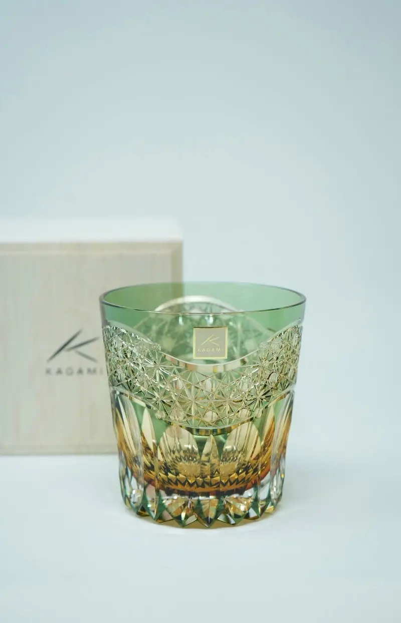 Kagami Crystal Edo Kiriko Whiskey Glass – 'Gyoko' Morning Light Design By Satoshi Nabetani 1