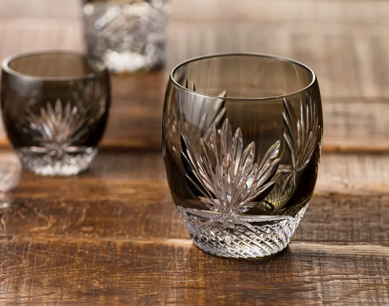 Kagami Crystal Edo Kiriko Whiskey Glass – Queen Of The Night Design 1