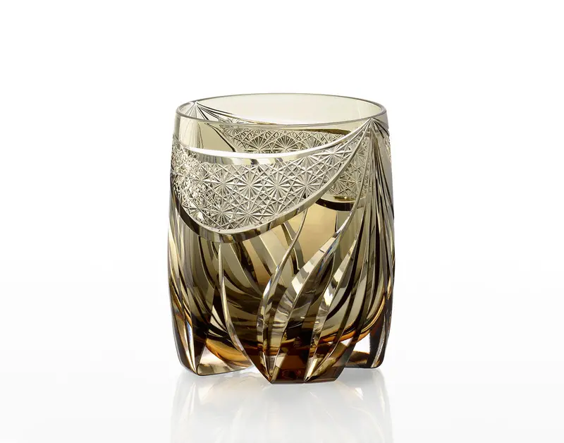 Kagami Crystal Edo Kiriko Whiskey Glass – 'Tora-No Mai' (Dancing Tiger) Pattern 1
