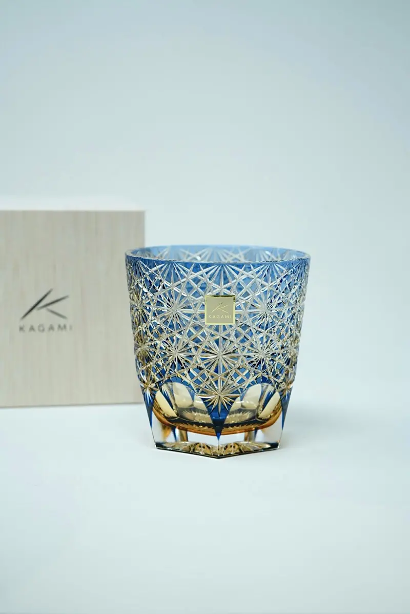Kagami Crystal Edo Kiriko Whisky Glass – 'Ogiku' Chrysanthemum Pattern By Junichi Nabetani 1