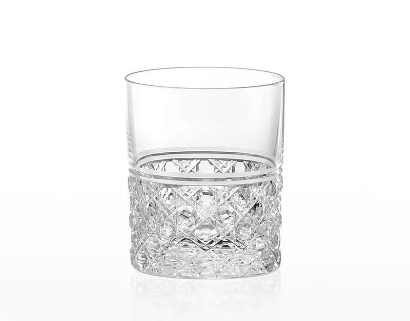 Kagami Crystal Octagonal Basket Weave Whiskey Glass 1