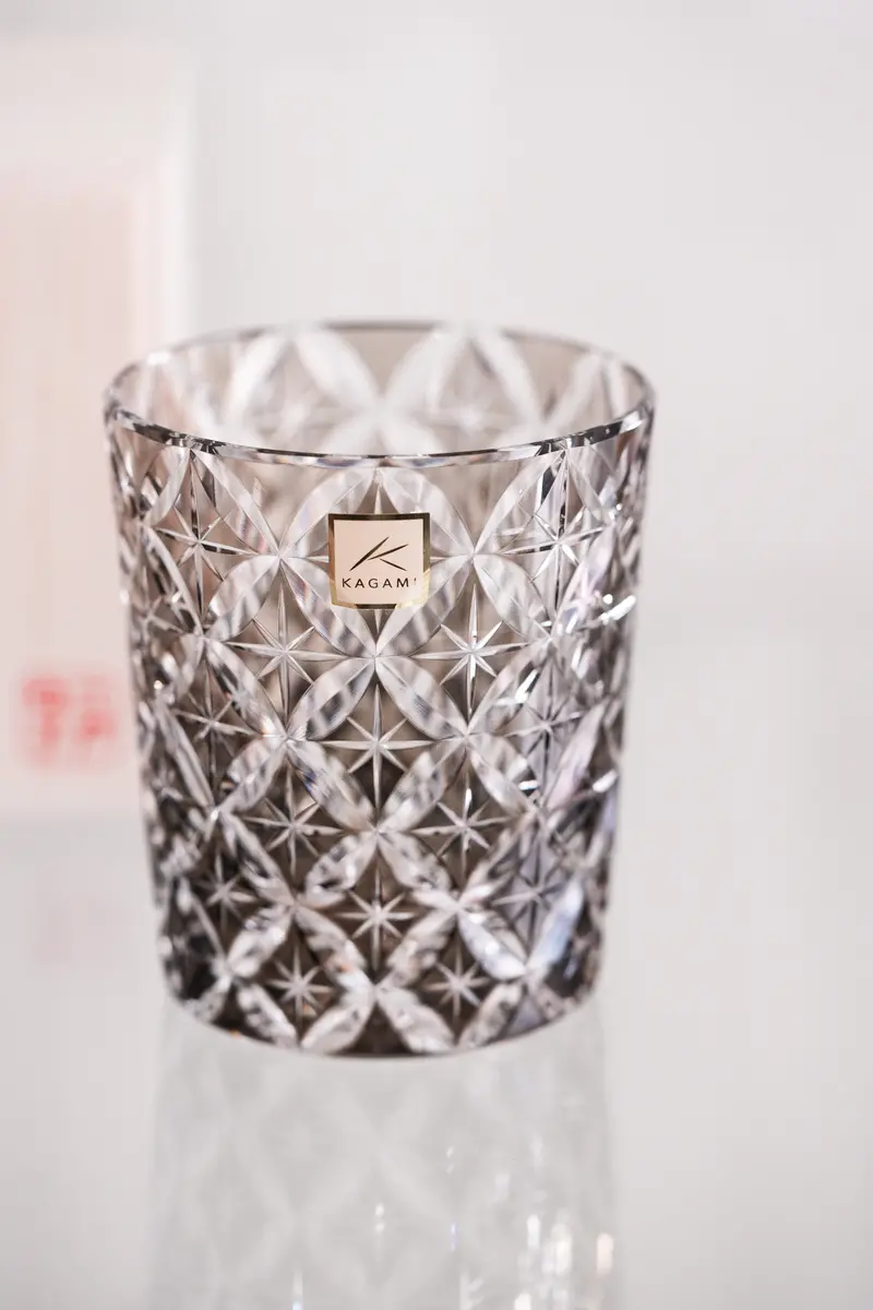 Kagami Crystal Whiskey Glass – Edo Kiriko Circle Mesh Design By Satoshi Nabetani 1