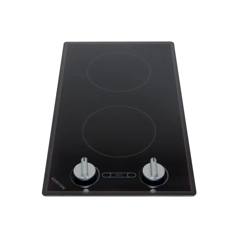 Kenyon Cortez 21-Inch 2-Burner Black Electric Cooktop – 240V, Knob-Controlled Design 1