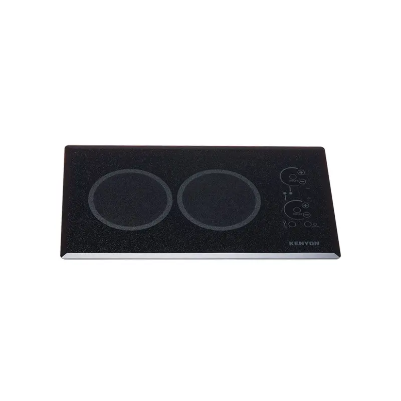 Kenyon Lite-Touch Q 21-Inch 2-Burner Black Electric Cooktop – 208V, Compact Portrait-Mount, Touch Interface 1