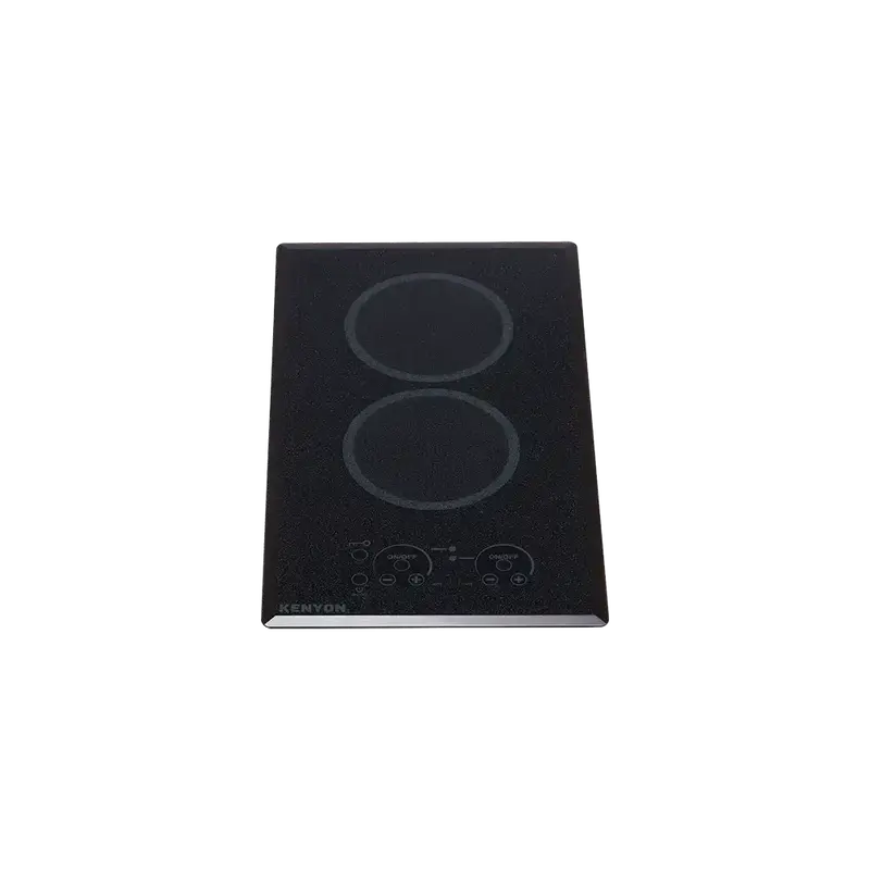 Kenyon Lite-Touch Q 21-Inch 2-Burner Black Electric Cooktop – 240V, Compact Portrait-Mount, Touch Interface 1