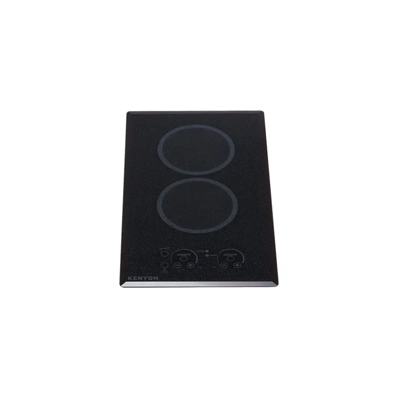 Kenyon Lite-Touch Q 23-Inch 2-Burner Black Electric Cooktop – 208V, Large Portrait-Mount, Touch Control 1