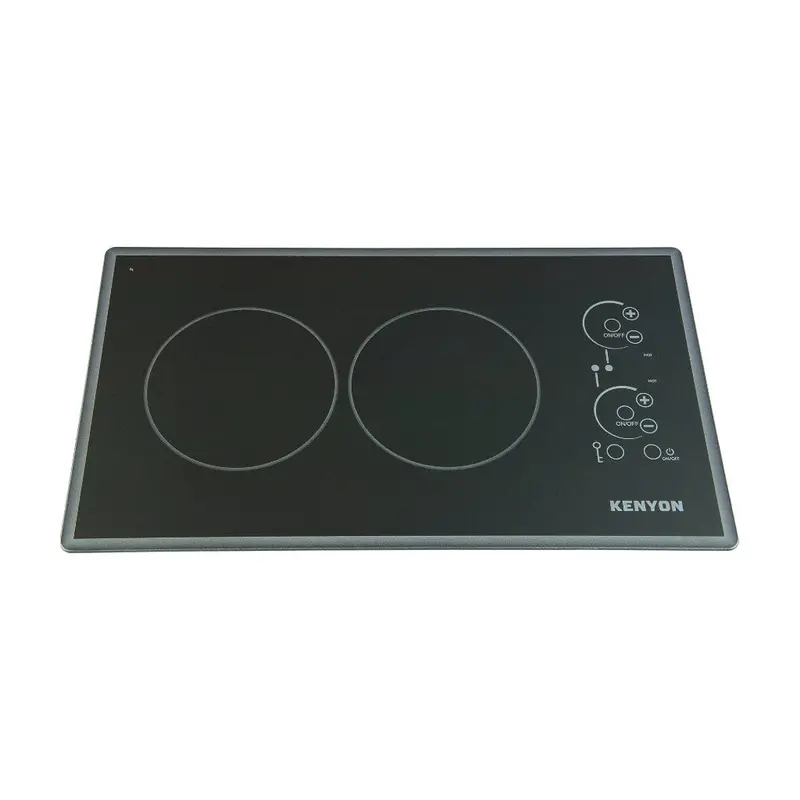 Kenyon Lite-Touch Q Cortez 21-Inch 2-Burner Landscape-Mount Electric Cooktop – 208V, Black, Touch-Control 1