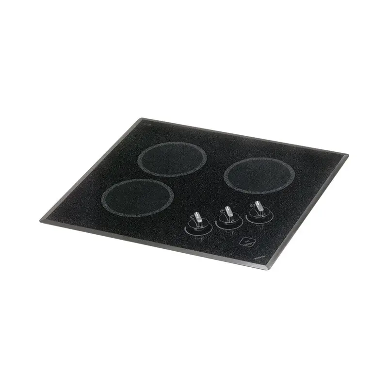 Kenyon Mediterranean 20-Inch 3-Burner Electric Cooktop – Black, 240V, Manual Knob Interface 1